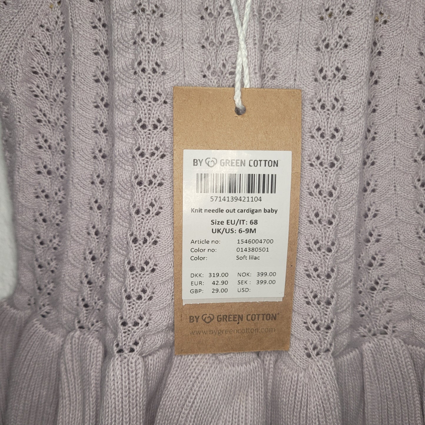Müsli - Strickjacke Lavendel - 68 (NEU)