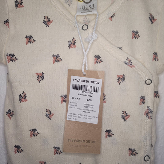 Müsli - Wickelbody Blumen - 62 (NEU)