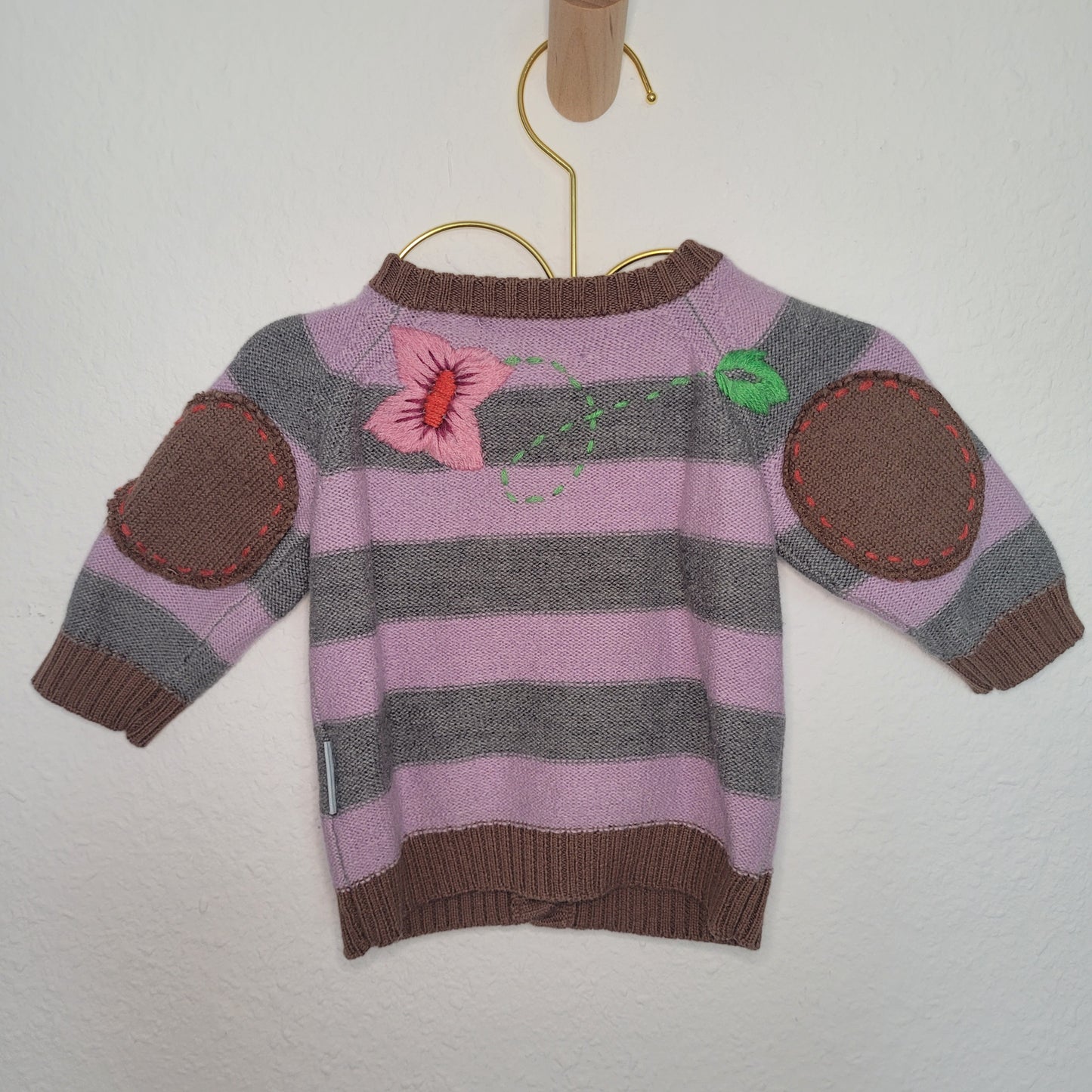 Mini A Ture - Merinowollstrickjacke Blumen - 62