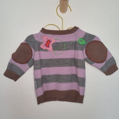 Mini A Ture - Merinowollstrickjacke Blumen - 62