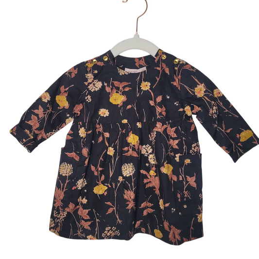 Festliches Blumenkleid mit langen Ärmeln - Gr.62
