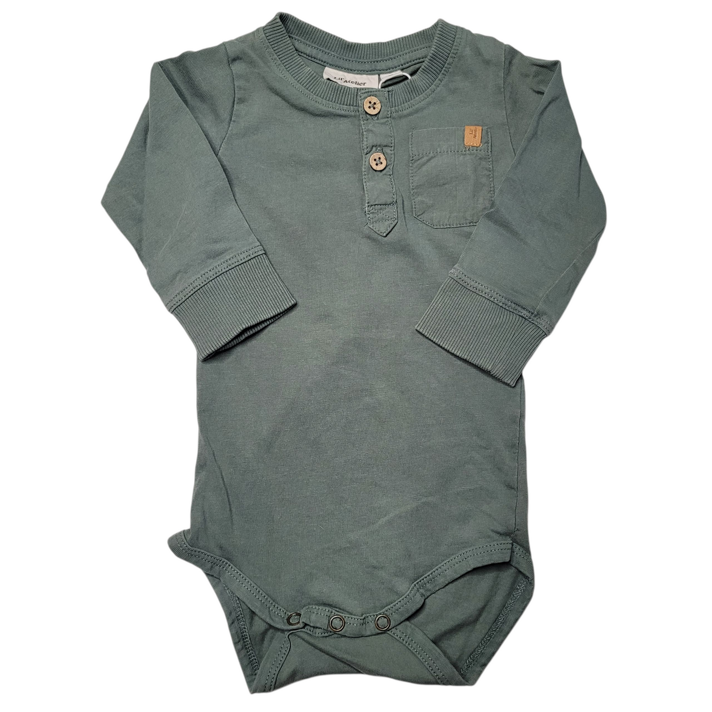 Body mit Knöpfen Oliv - Lil'Atelier - 68