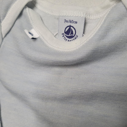 Body Hellblau Wolle/Baumwolle - Petit Bateau - 60