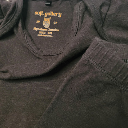 Body und Leggings Set Schwarz - Soft Gallery - 68